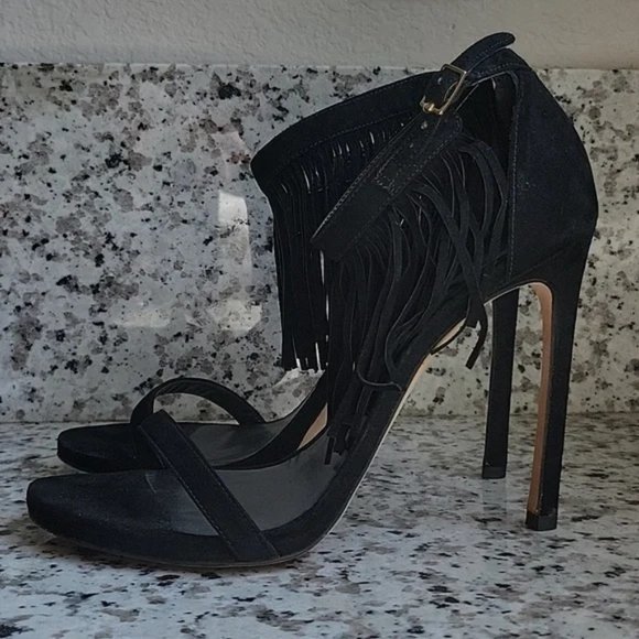 Stuart Weitzman Love fringe heels US sz 8.5 - Picture 2 of 11